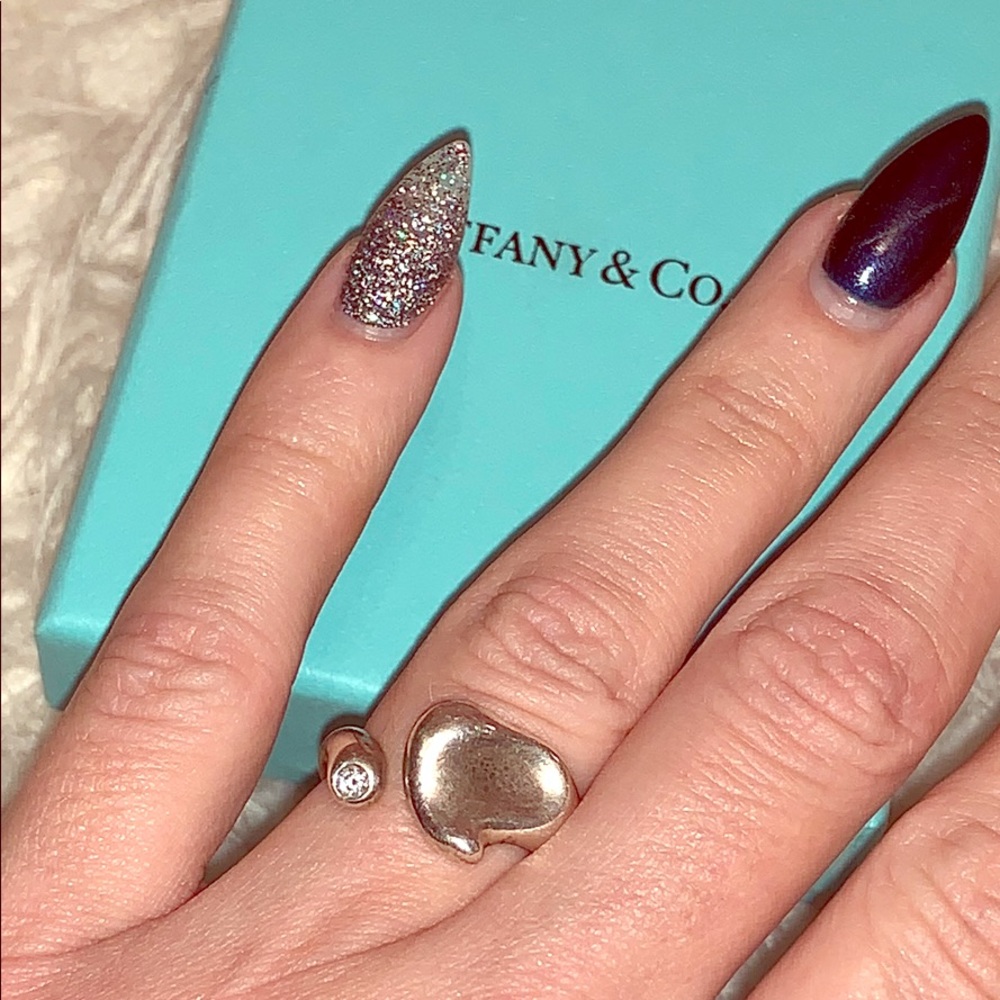 Tiffany & Co. open heart ring with diamond